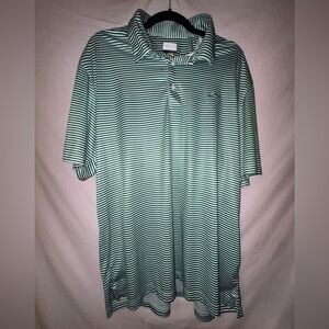 Greg Norman Collection Green Striped Polo Shirt